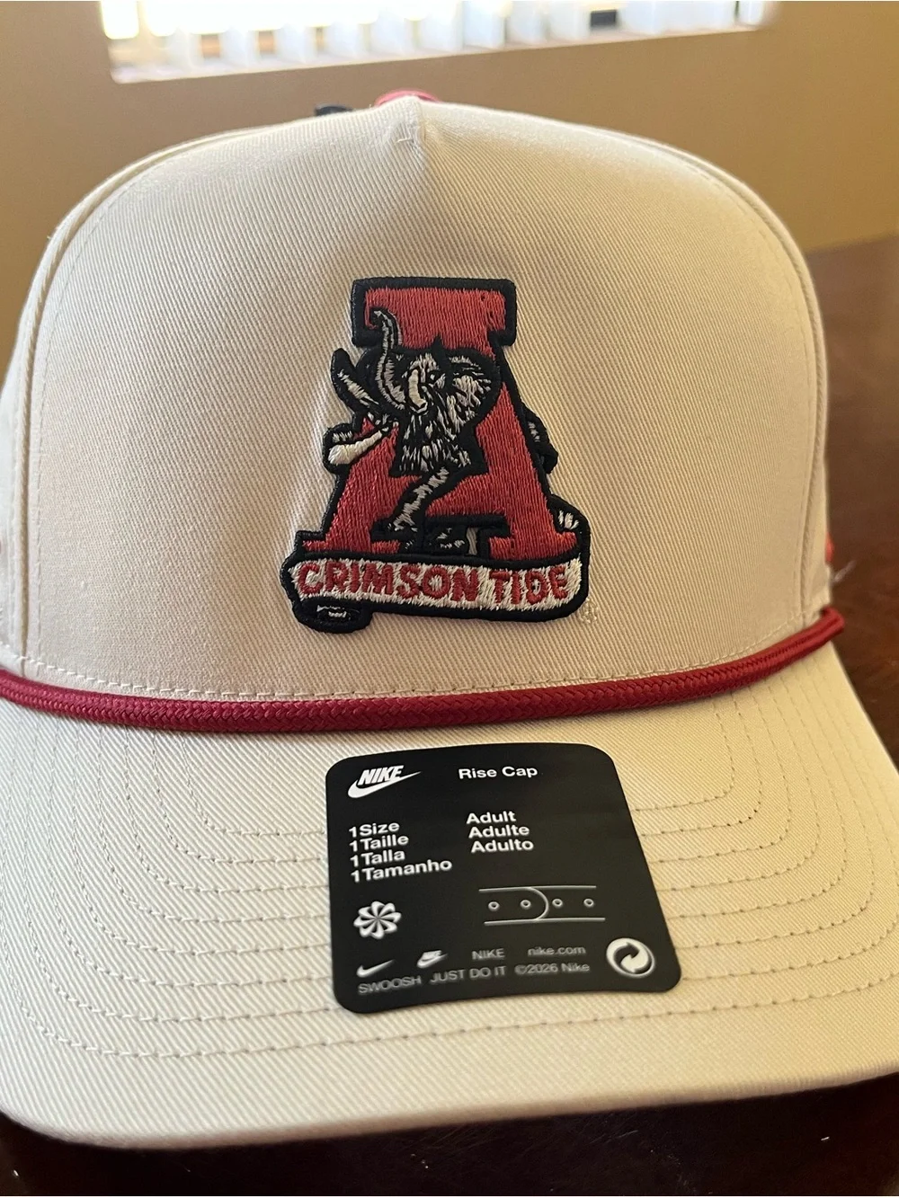 Nike Alabama Crimson Tide Legacy Vintage Rope Rise Adjustable Hat - Natural